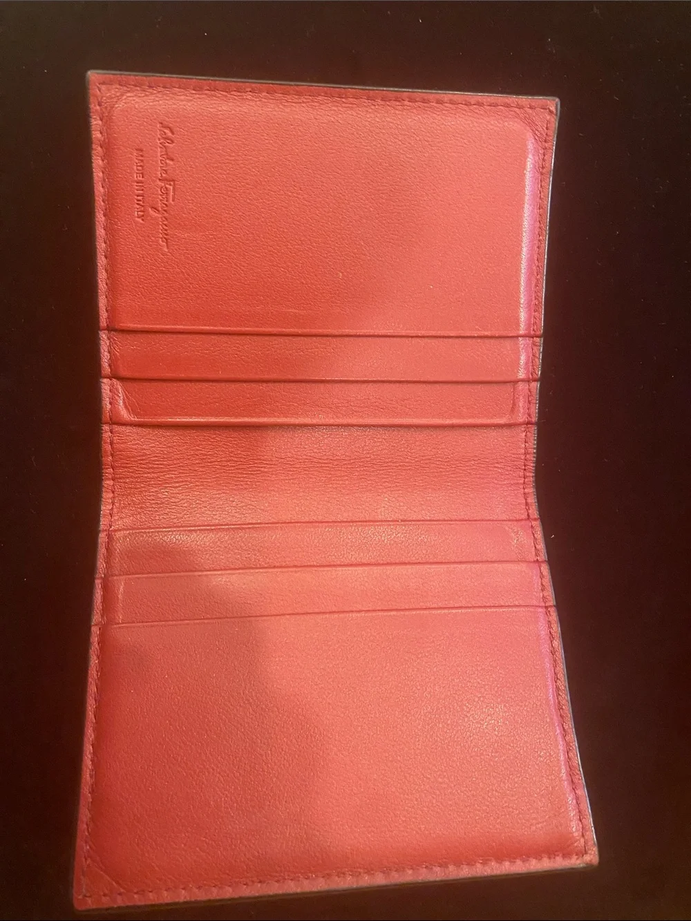 Men’s Salvatore Ferragamo Revival Gancini Bifold Wallet - Black & Red Calf Skin